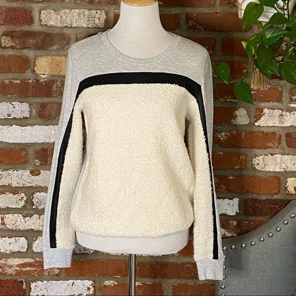 Townsen Mohair Wool Gray Ivory Color Block Sweatshirt Sweater size small - Picture 3 of 8